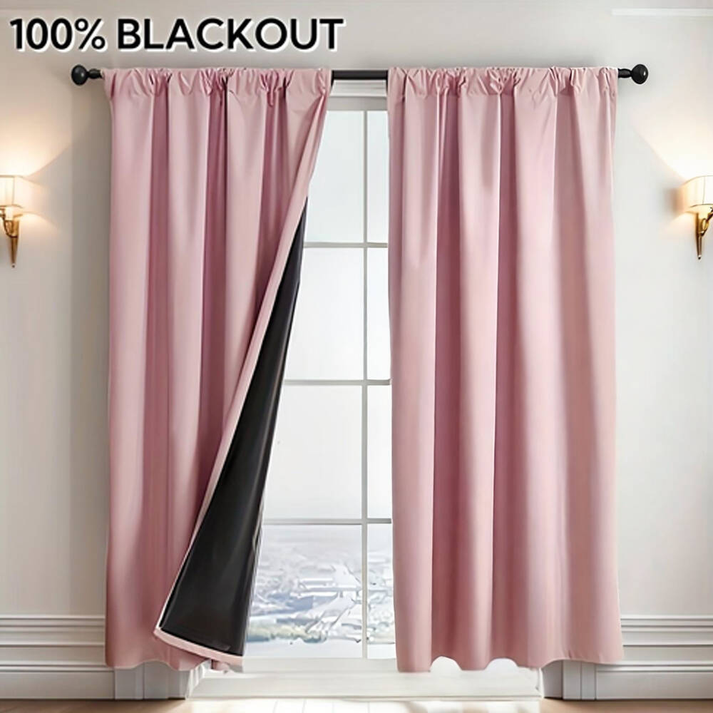 Office Lighting Decor - 1개 100% 암막 커튼, 블랙 백킹,