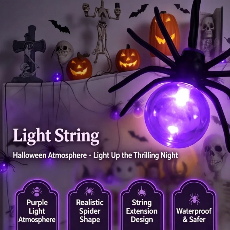 Lighting Decoration Outdoor - 배터리로 작동하는 거미 모양 LED 스트링
