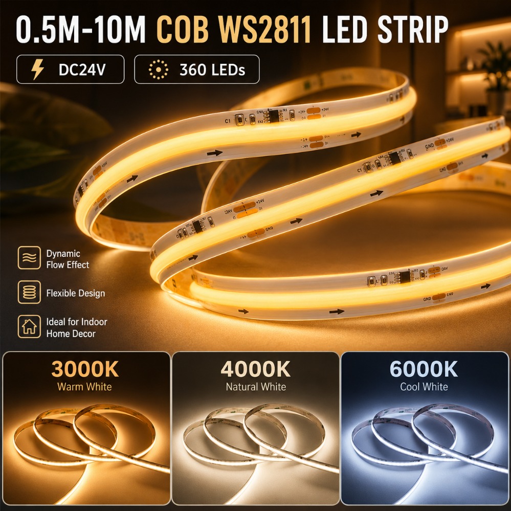 Decor Lighting Address - DC24V WS2811 COB LED 스트립 주소