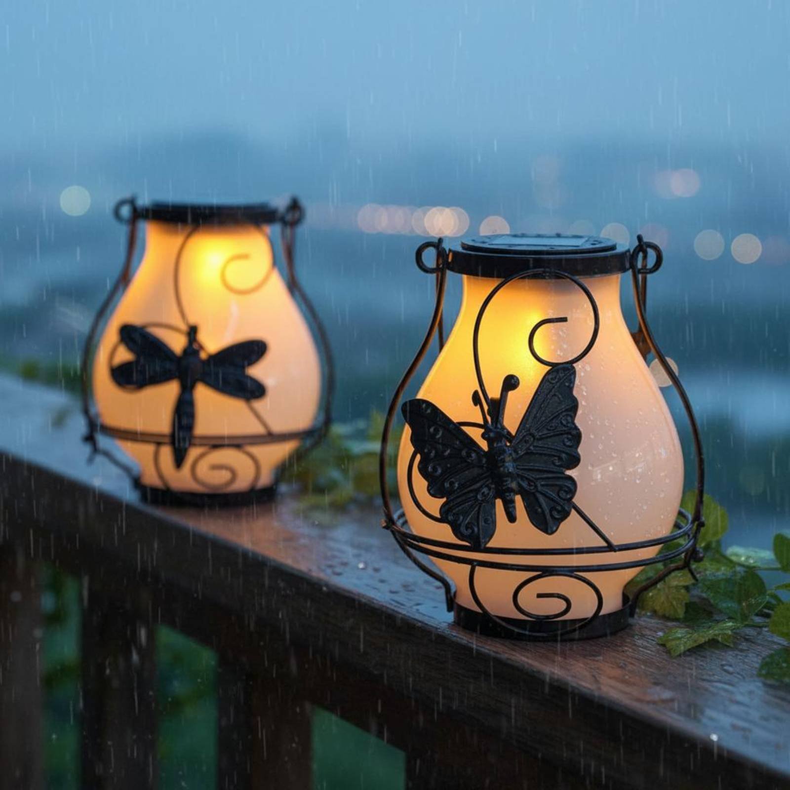 Lighting Decoration Outdoor - 태양열 나비 랜턴 방수 나비 태양열