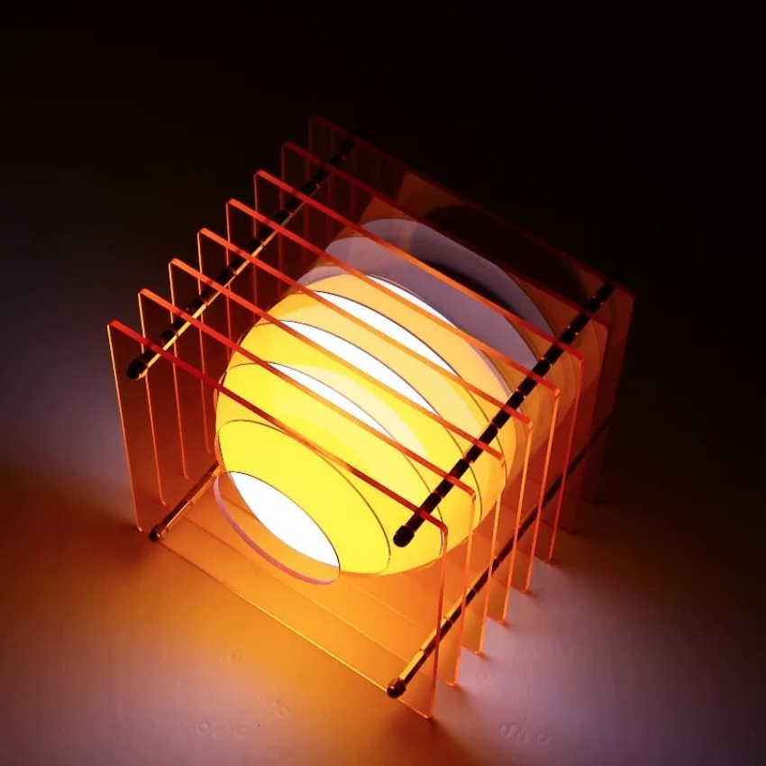 Lighting Decor In Room - DIY 달 모양 램프 아크릴 천겹