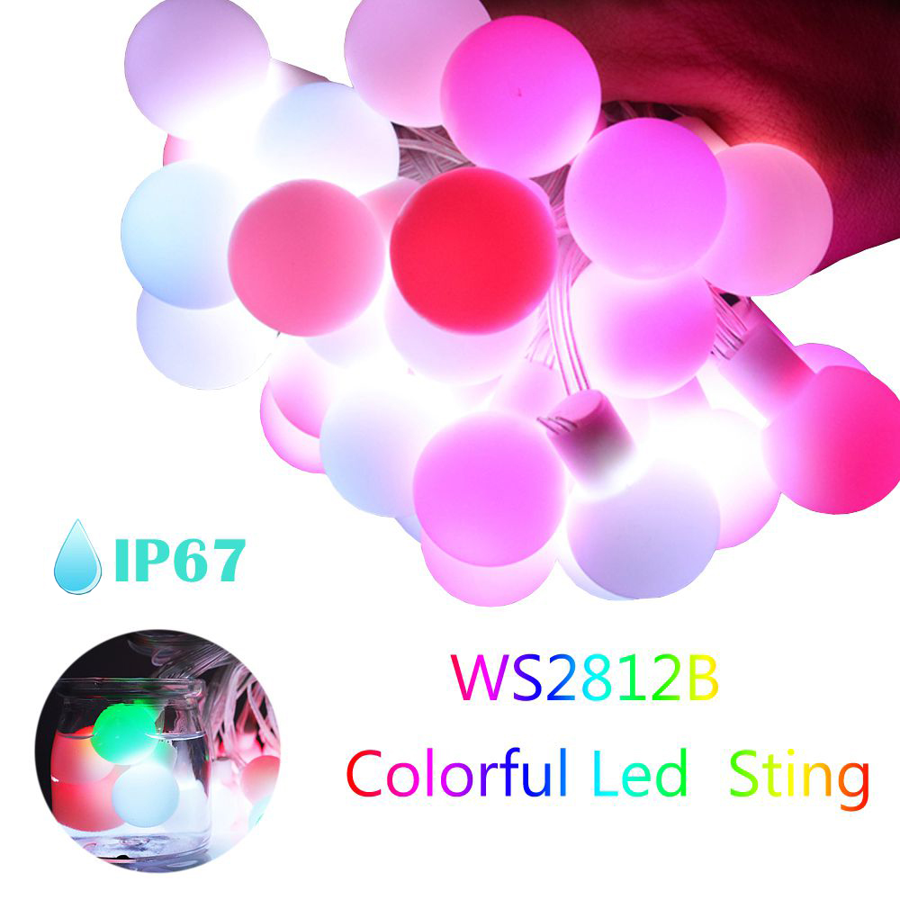 WS2812b LED 라운드 볼 문자열 조명 휴일 야외 - Decor Lighting Address 리뷰 및 가격