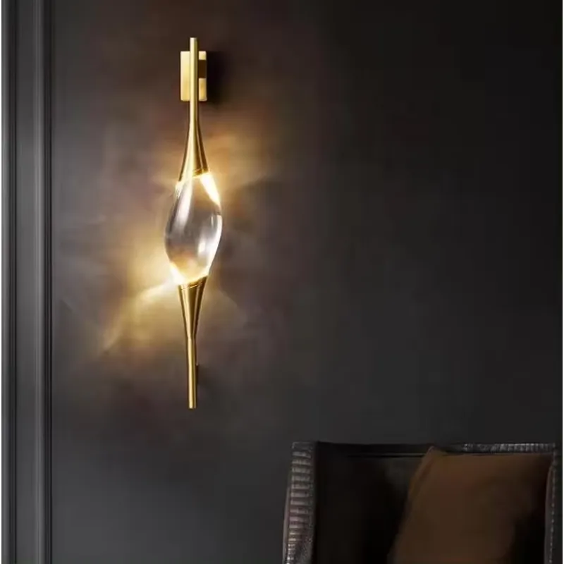 새로운 디자인의 모던한 전체 구리 골드 크리스탈 LED - Led Lighting Wall Decor 리뷰 및 가격