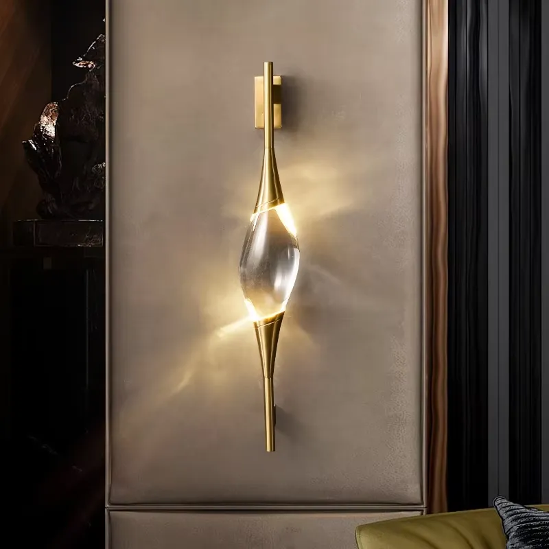 새로운 디자인의 모던한 전체 구리 골드 크리스탈 LED - Led Lighting Wall Decor 리뷰 및 가격