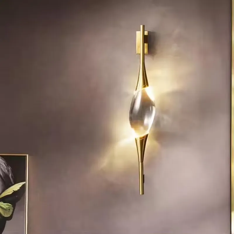 새로운 디자인의 모던한 전체 구리 골드 크리스탈 LED - Led Lighting Wall Decor 리뷰 및 가격