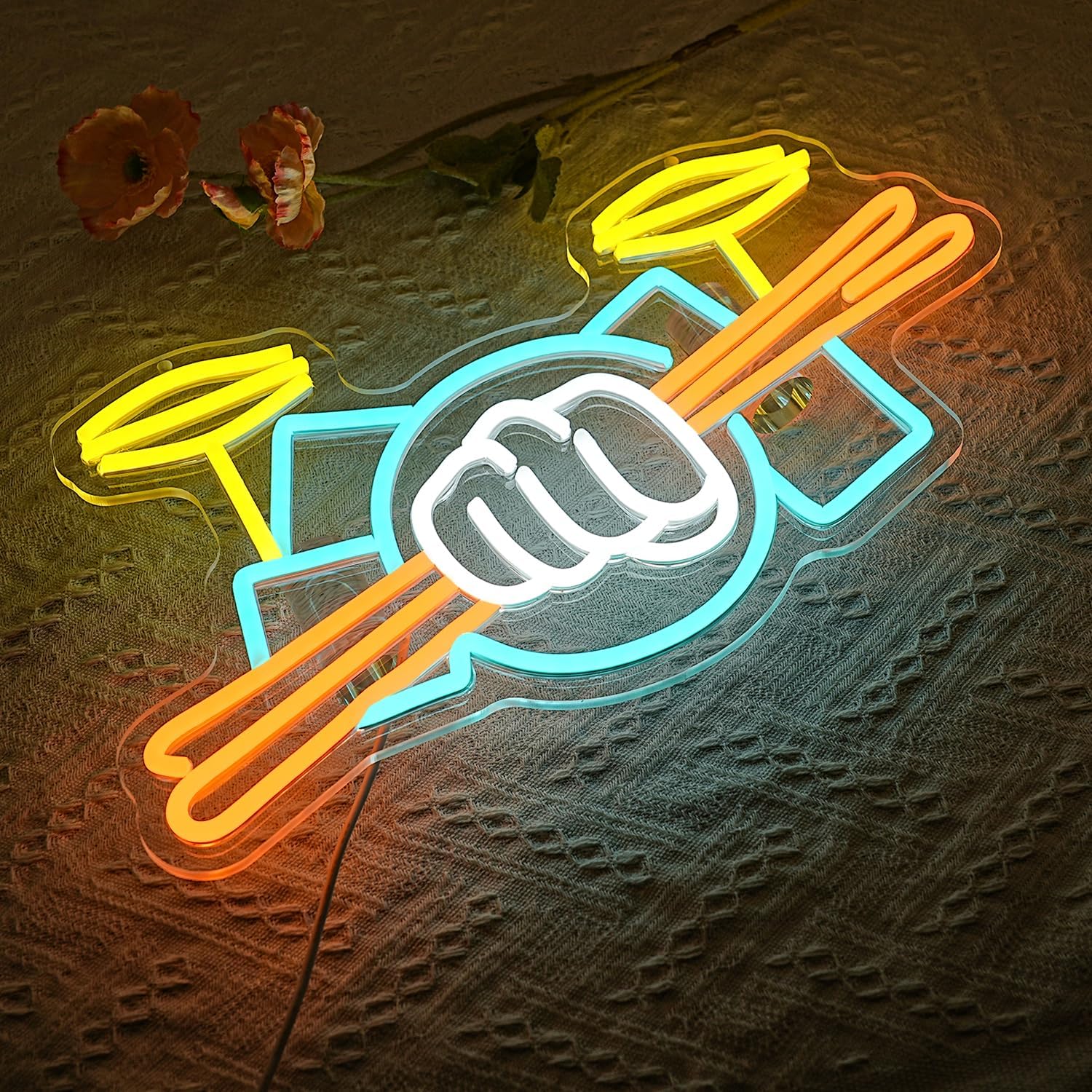 드럼 세트 네온사인 USB 전원 악기 LED 네온 조명 - Led Lighting Wall Decor 리뷰 및 가격