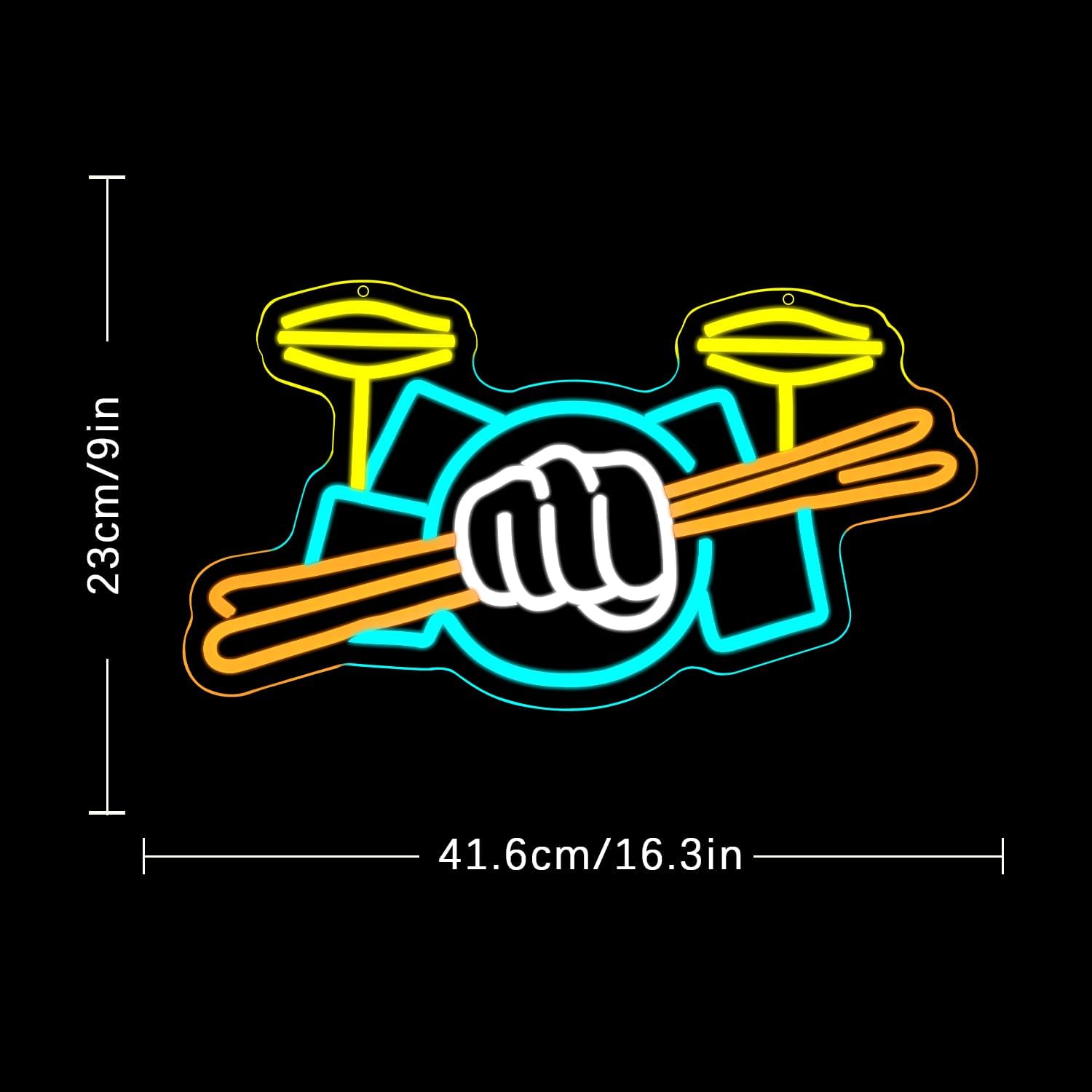드럼 세트 네온사인 USB 전원 악기 LED 네온 조명 - Led Lighting Wall Decor 리뷰 및 가격