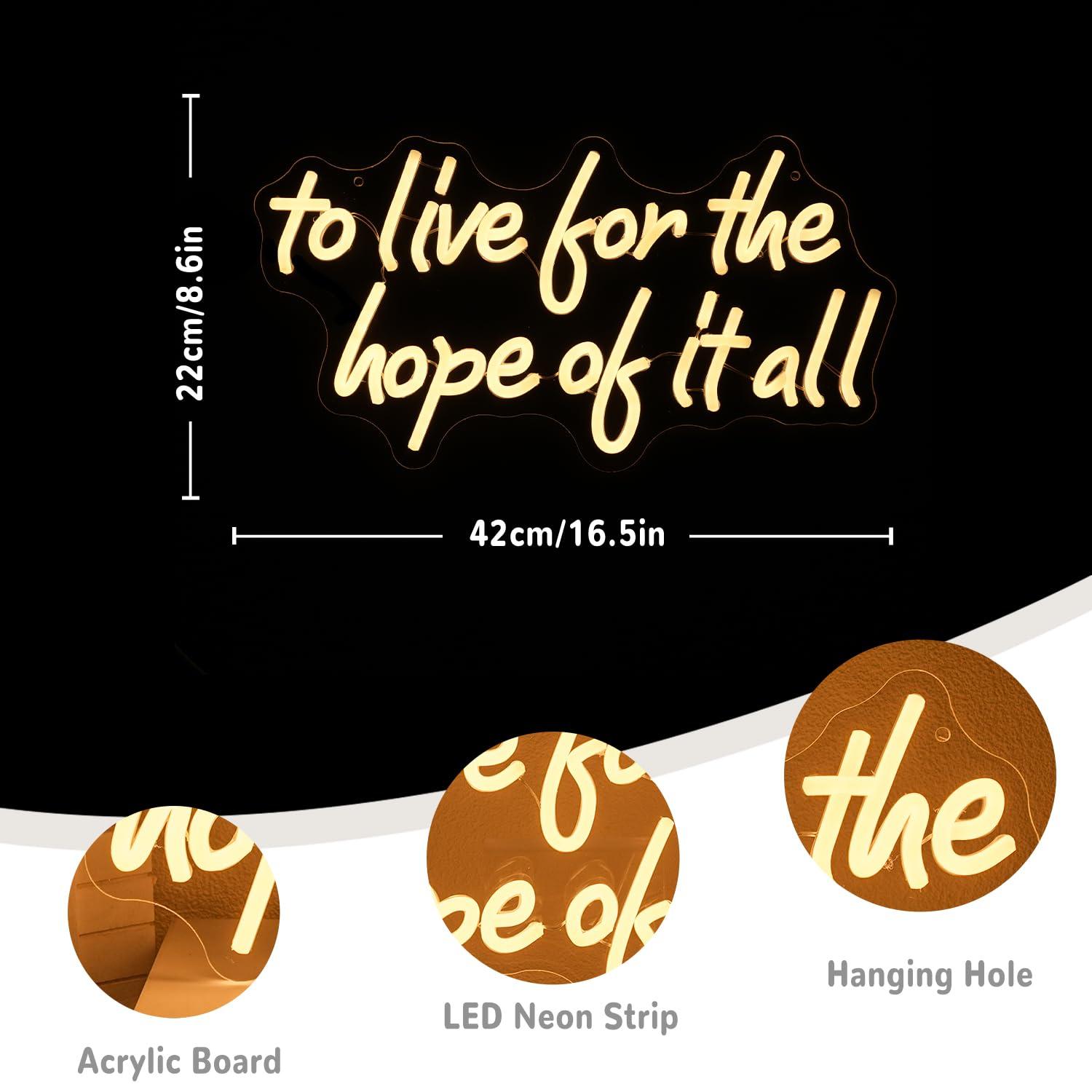 희망을 위한 삶을 살아가기 네온사인 USB 전원 LED - Led Lighting Wall Decor 리뷰 및 가격