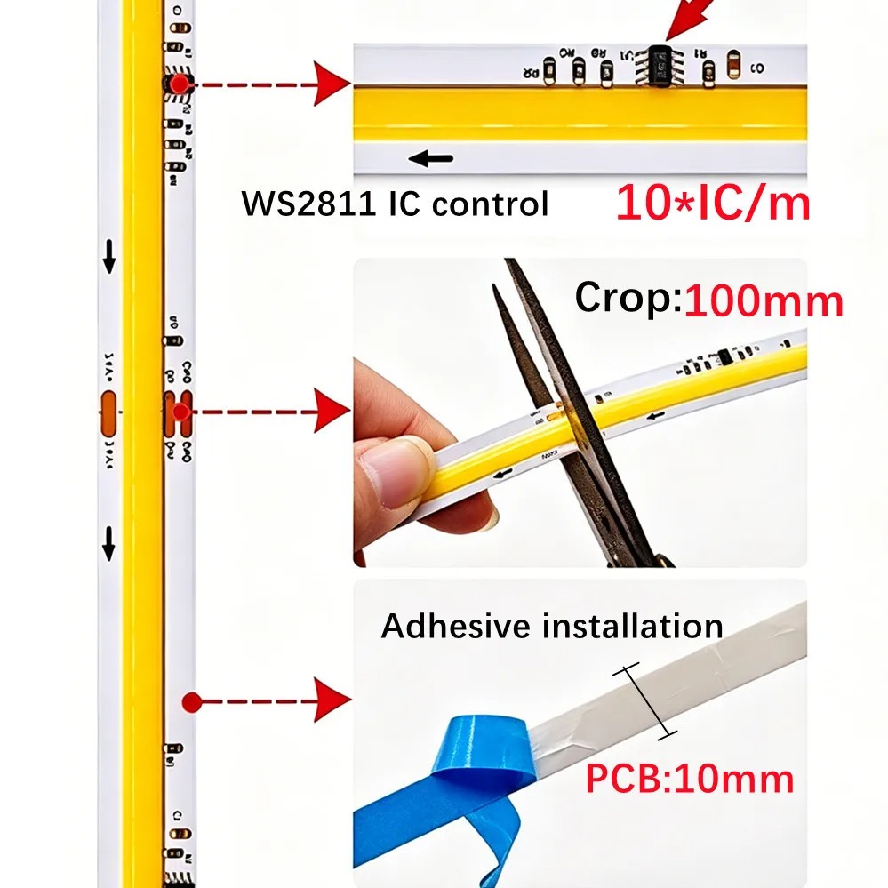 DC24V WS2811 COB LED 스트립 주소 지정 - Decor Lighting Address 리뷰 및 가격