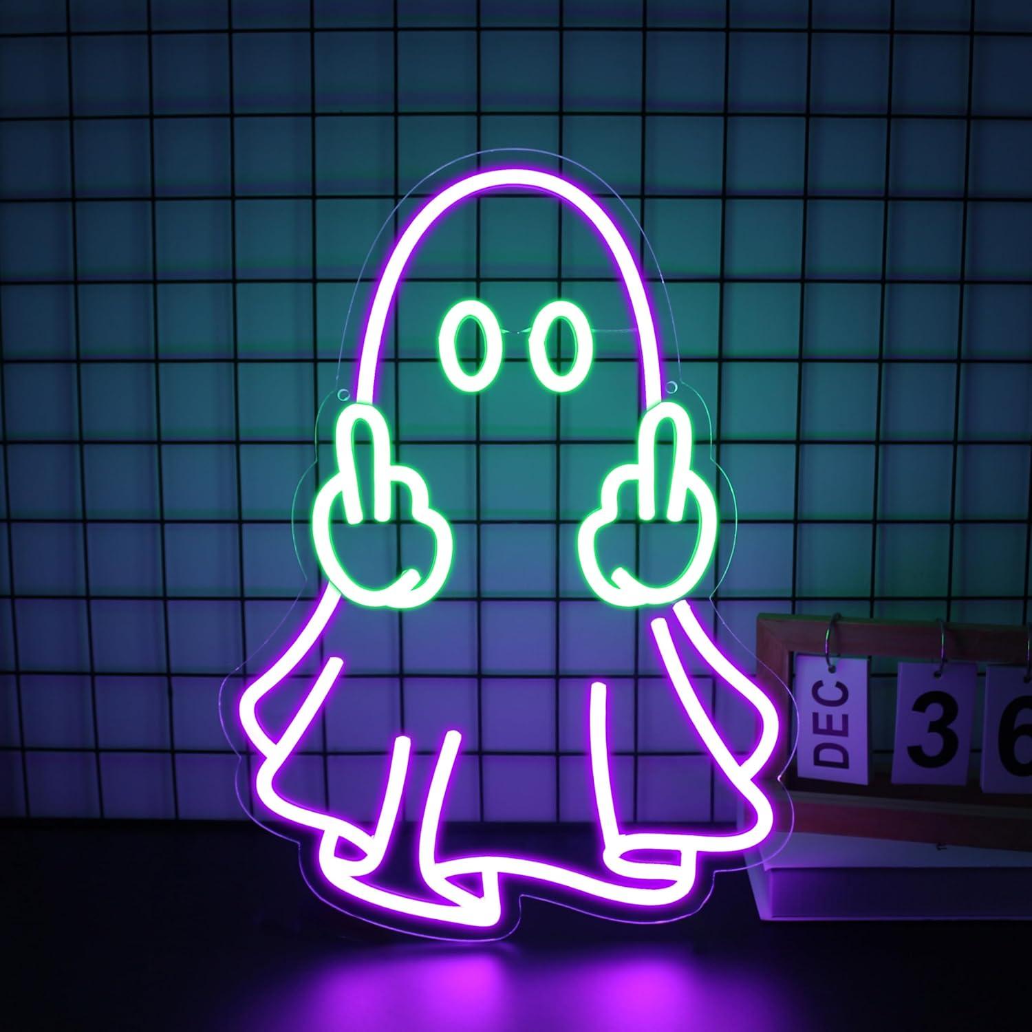 유령 네온사인 USB 전원 LED 디밍 가능 네온 조명 - Led Lighting Wall Decor 리뷰 및 가격