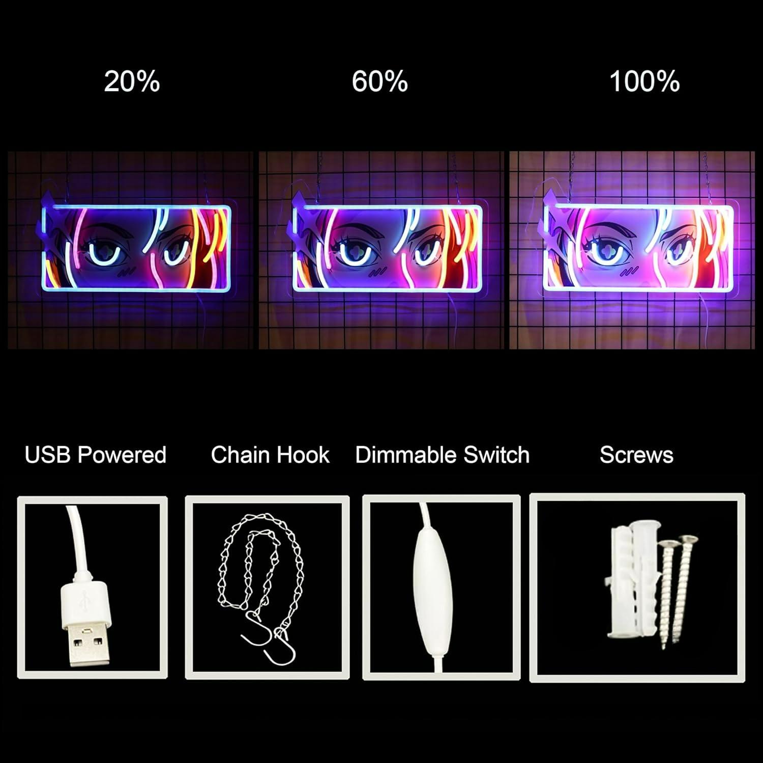 열정적인 눈빛 네온사인 USB 디밍 가능 LED 조명  - Led Lighting Wall Decor 리뷰 및 가격