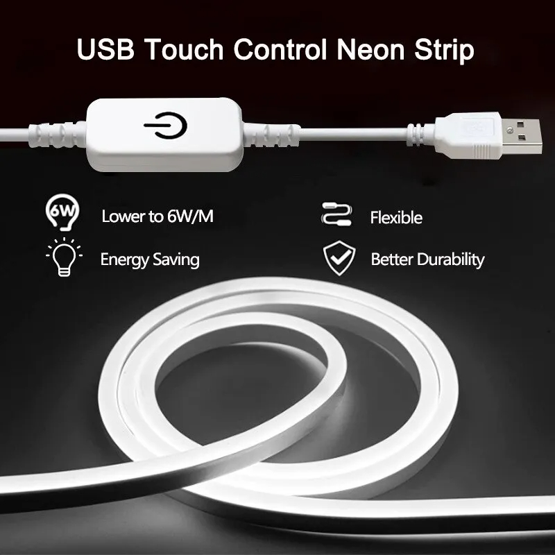 5V USB 터치 센서 LED 네온 스트립 조명 디밍  - Kitchen Decor Lighting 리뷰 및 가격