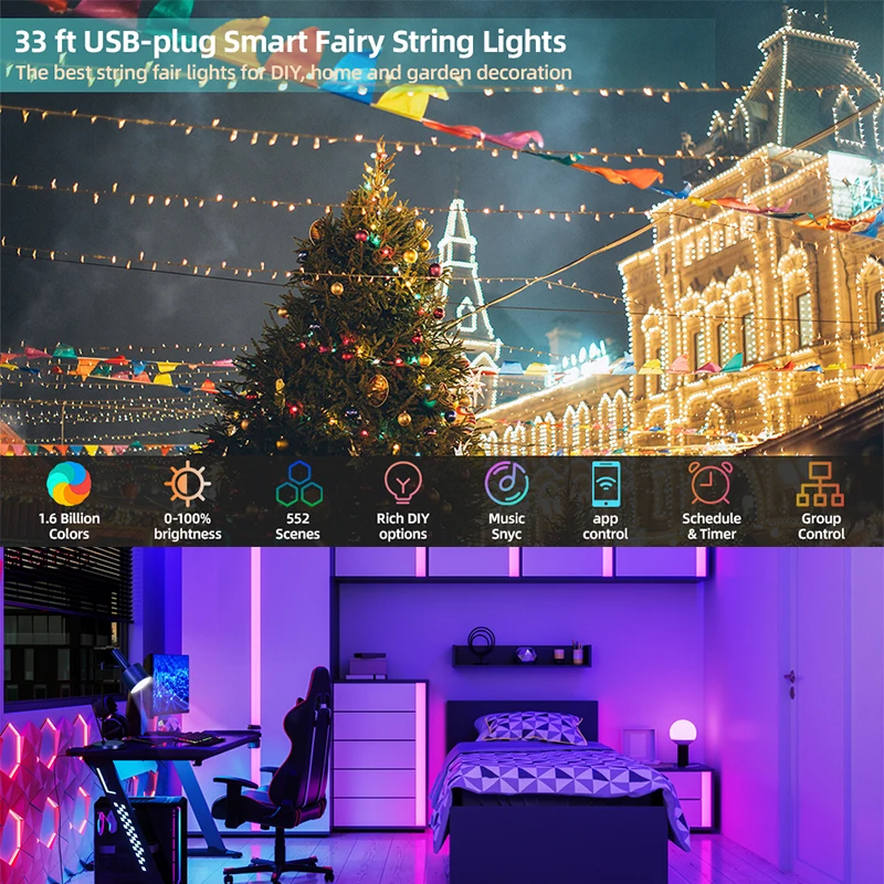 WS2812B 개별 제어 가능한 LED 스트링 조명 R - Decor Lighting Address 리뷰 및 가격
