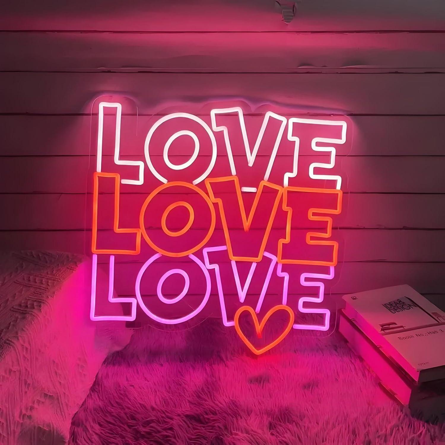 사랑 네온사인 USB 디밍 가능 LED 네온 조명, 결 - Led Lighting Wall Decor 리뷰 및 가격
