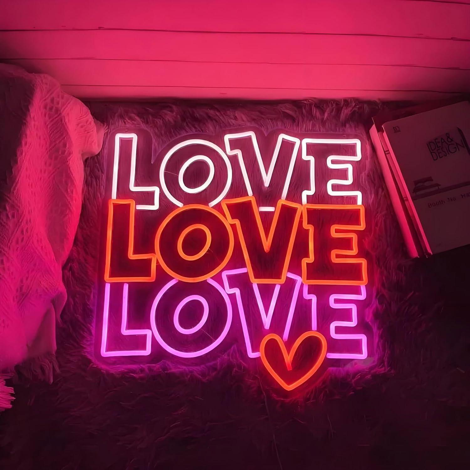 사랑 네온사인 USB 디밍 가능 LED 네온 조명, 결 - Led Lighting Wall Decor 리뷰 및 가격