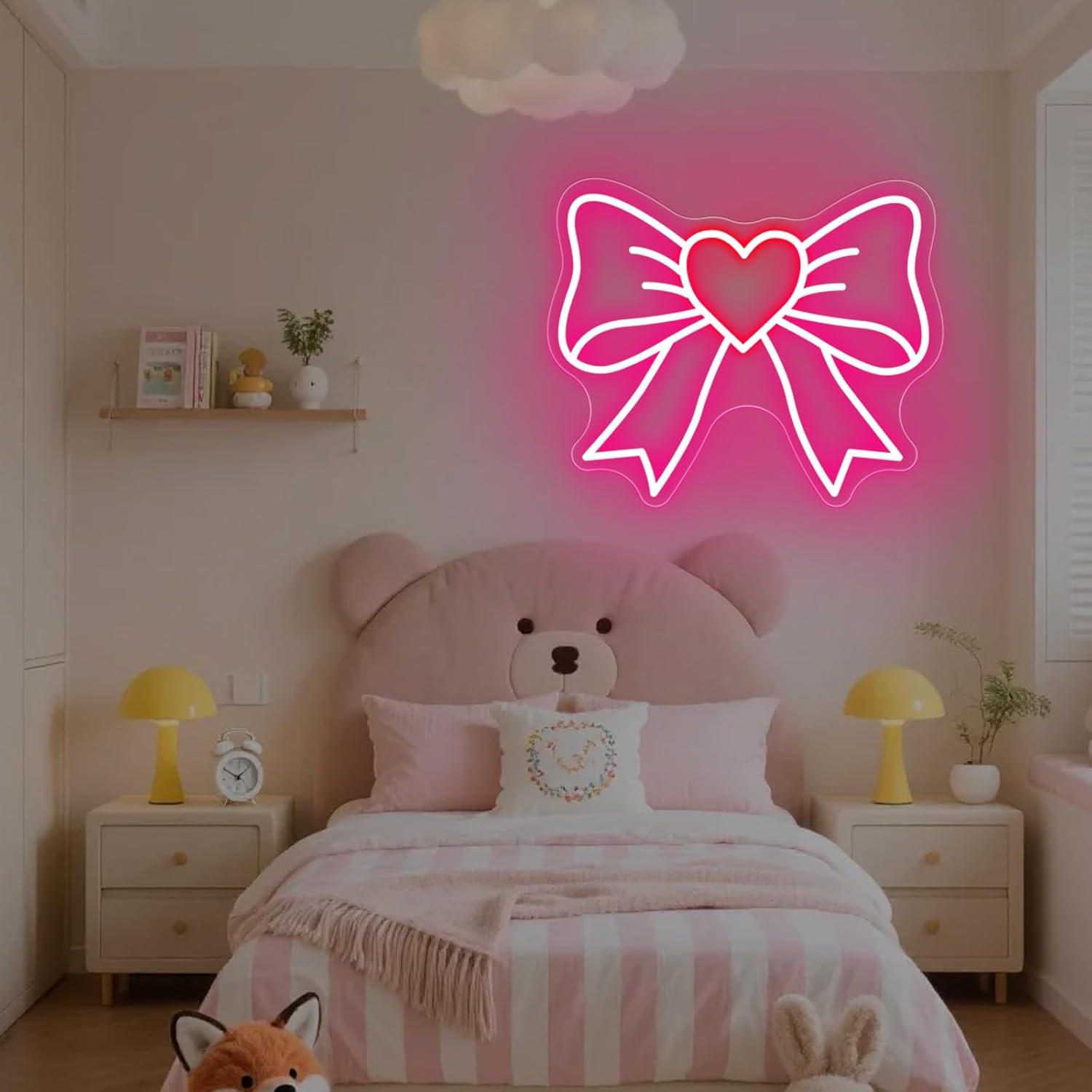 보우 네온사인 USB 디머블 LED 네온 조명, 소녀방 - Led Lighting Wall Decor 리뷰 및 가격