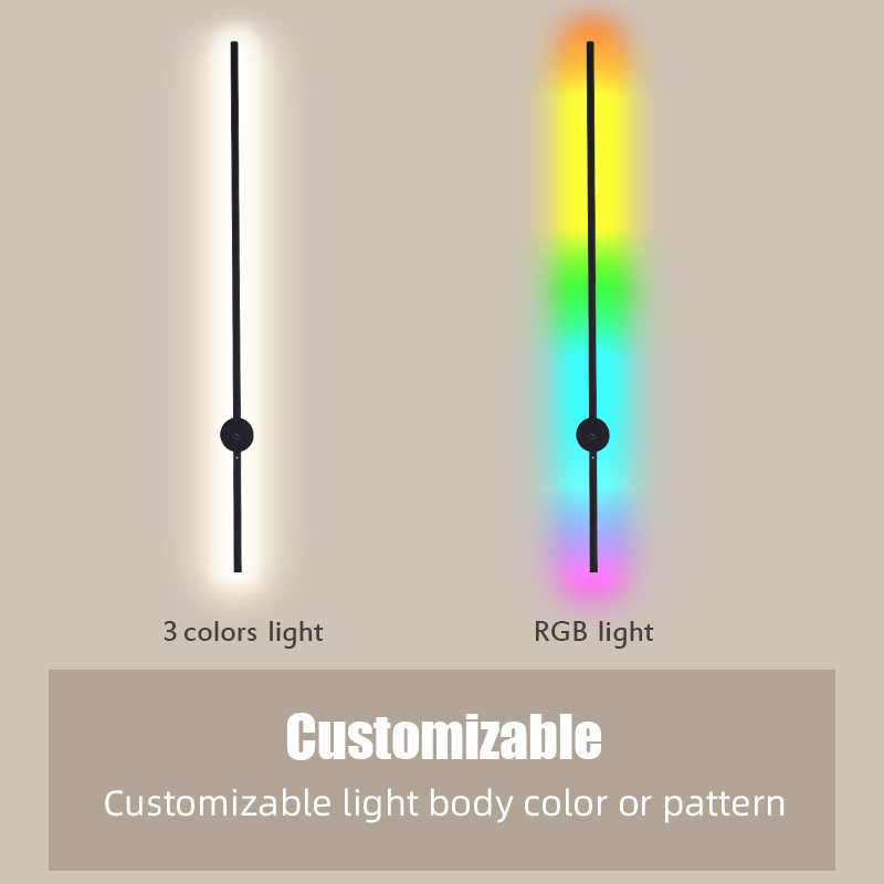 현대적인 충전식 LED 벽등 블랙 알루미늄 바디 선형  - Led Lighting Wall Decor 리뷰 및 가격