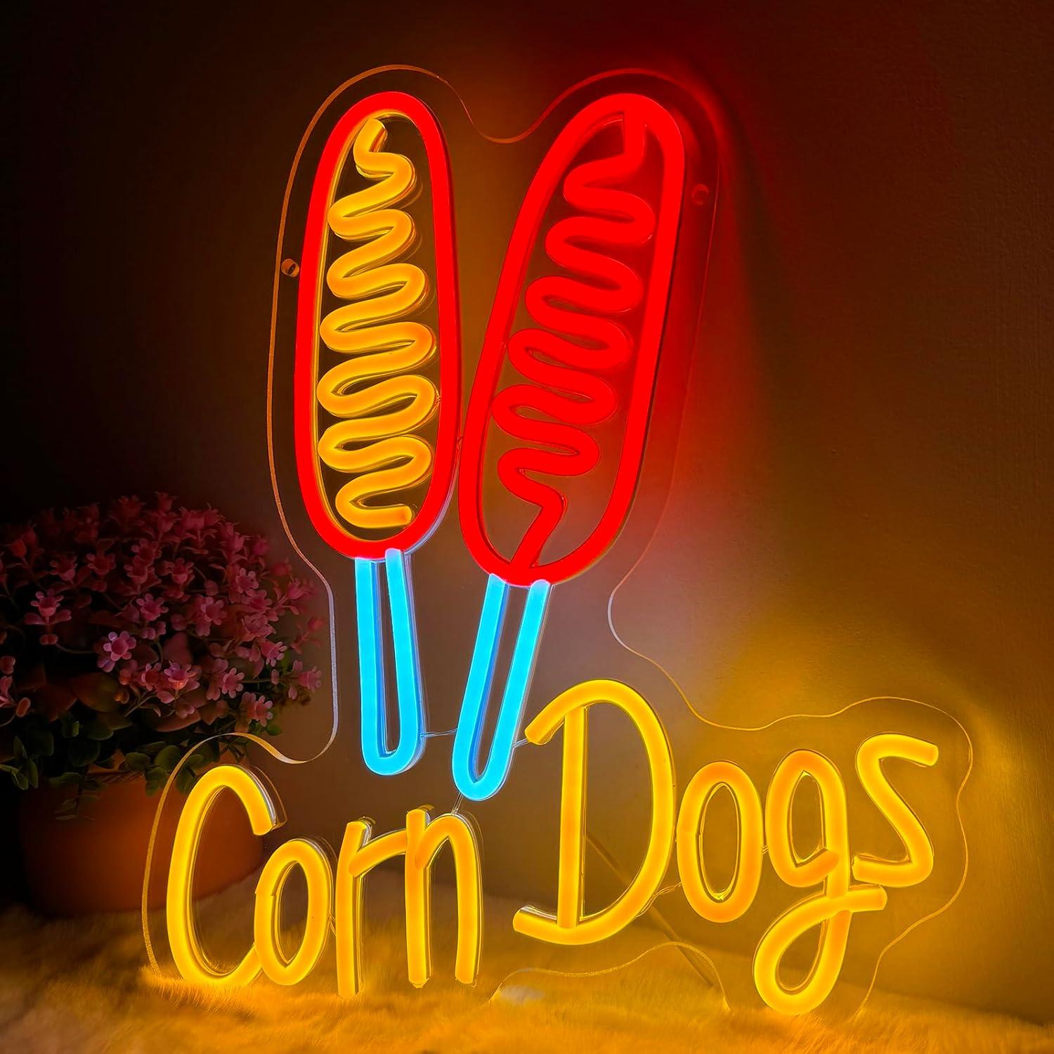 옥수수 도그 네온사인 간식 USB 디밍 가능 LED 네 - Led Lighting Wall Decor 리뷰 및 가격