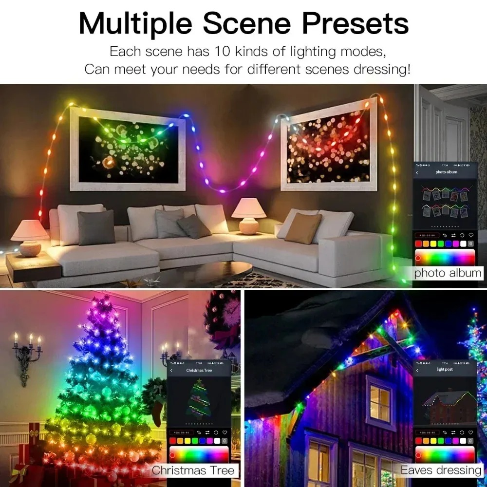주소 지정 가능 RGBIC LED 요정 스트링 가랜드  - Decor Lighting Address 리뷰 및 가격