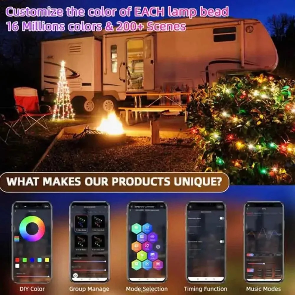 주소 지정 가능 RGBIC LED 요정 스트링 가랜드  - Decor Lighting Address 리뷰 및 가격