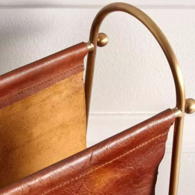 레트로 감성의 고급 가죽 메탈 매거진 랙 호텔 가정 거 - Lighting And Decor Magazine 리뷰 및 가격
