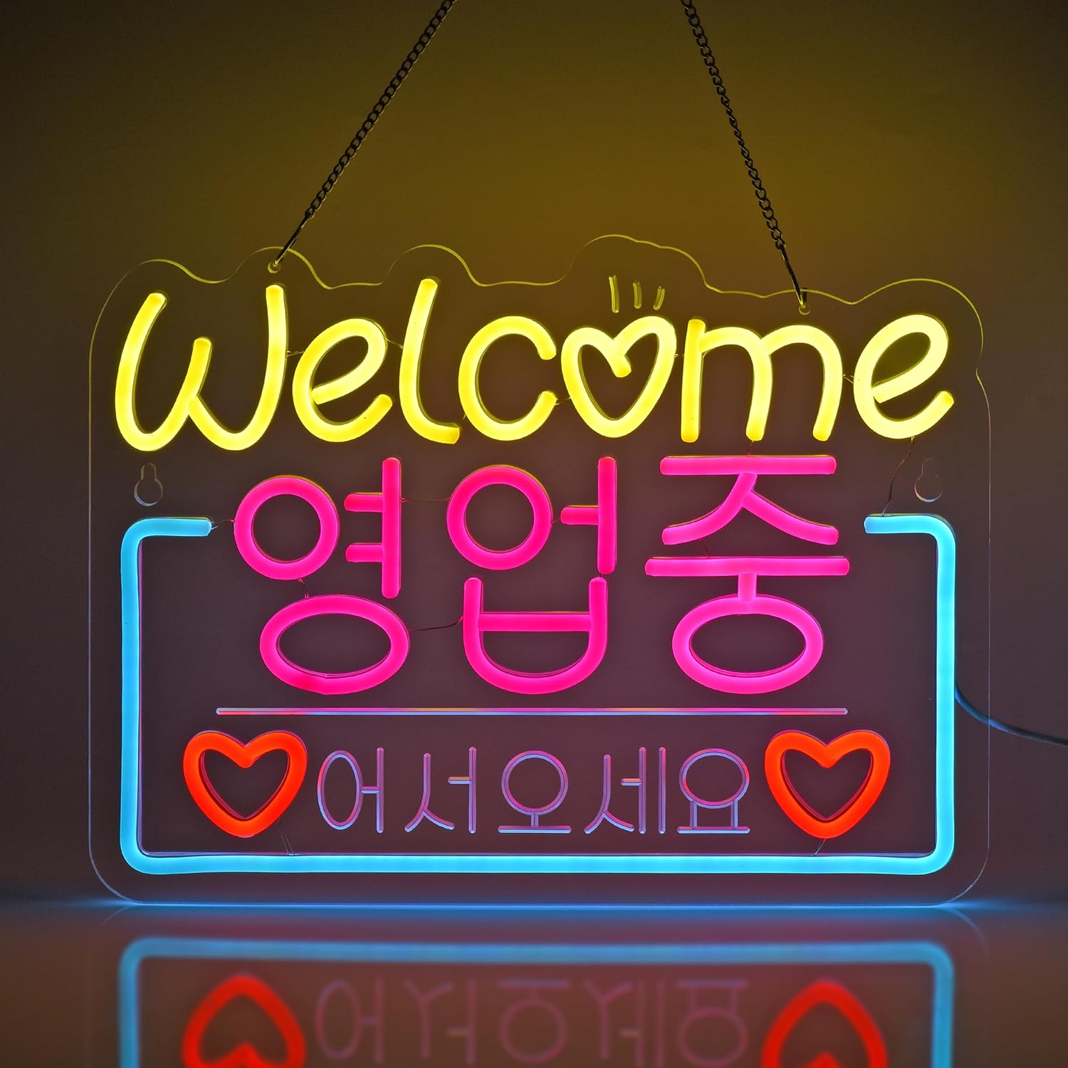 한국어 환영 판매 네온 사인 네온 불빛 레스토랑 매장  - Decor Lighting Sales 리뷰 및 가격